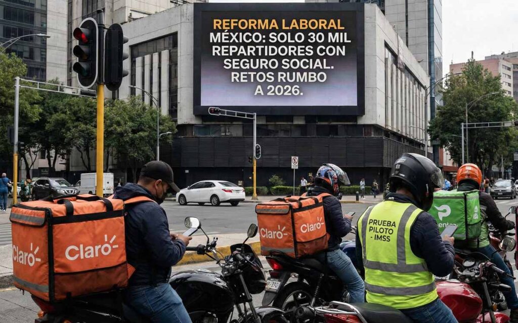 Solo 30 mil repartidores acceden a seguridad social tras prueba piloto en México